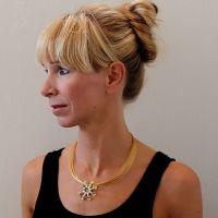 Nautilus Silver Necklace made in Sterling Silver with Citrine, White Topaz or Blue Topaz - view 2