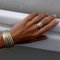 Ribbon Fanned Cuff made in Sterling Silver - view 2