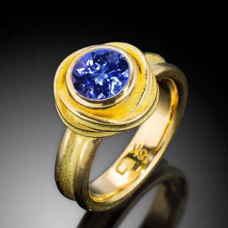 Gold Tanzanite Rose Ring