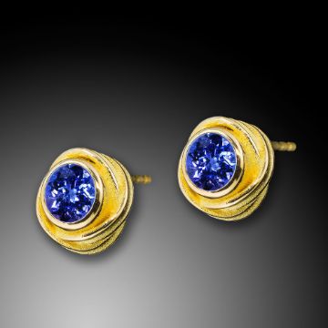 Tanzanite Rose Earrings
