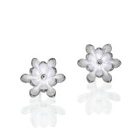 Flower Stud Silver Earrings made in Sterling Silver