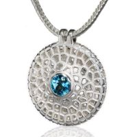 Serengeti Silver Necklace made in Sterling Silver with Citrine, White Topaz or Blue Topaz