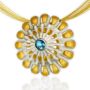 Daisy Silver Necklace with Blue Topaz