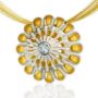 Daisy Silver Necklace with White Topaz