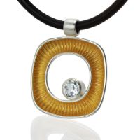 Dunes Silver Necklace made in Sterling Silver with Topaz (White)