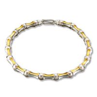 Bamboo Pearl Necklace made in Sterling Silver with Pearl - view 2