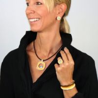 Dunes Silver Necklace made in Sterling Silver with Citrine, White Topaz or Blue Topaz