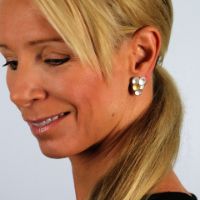 Cascading Grape Stud Earrings made in Sterling Silver - view 3
