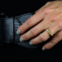 Square Stack Pearl Ring made in Sterling Silver with Pearl - view 6