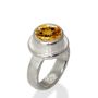 Solitaire Silver Ring - Sterling Silver with Citrine