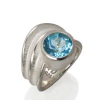 Twin Wave Blue Topaz Ring made in Sterling Silver with Blue Topaz