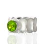 Bamboo Silver Peridot Ring, Gemstone Ring, Unique Rings, Artisian Rings, Handmade Silver Rings, Sterling Silver Rings, Oliver Schnoor Handmade Jewelry