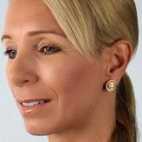 Dunes Stud Pearl Earrings made in Sterling Silver with Pearl - view 2