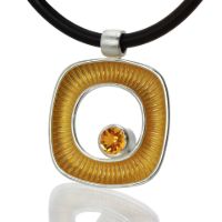 Dunes Silver Necklace made in Sterling Silver with Citrine