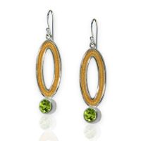 Dunes Dangle Silver Earrings made in Sterling Silver with Peridot