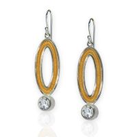 Dunes Dangle Silver Earrings made in Sterling Silver with Topaz (White)