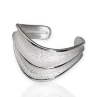 Wide Wave Cuff made in Sterling Silver - view 2