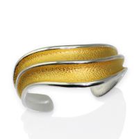 Wide Wave Cuff made in Sterling Silver - view 3
