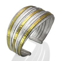 Ribbon Fanned Cuff made in Sterling Silver