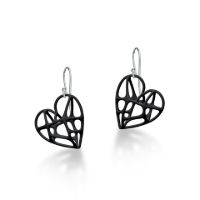 Heart Earrings made in Nylon (3D Printed) and Sterling Silver