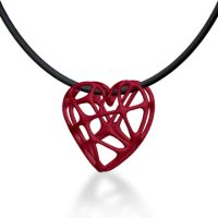 Heart Pendant made in Nylon (3D Printed) and Sterling Silver