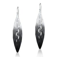 Pinecone Earrings made in Nylon (3D Printed) and Sterling Silver - view 2