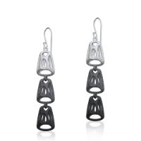Triple Cellular Earrings made in Nylon (3D Printed) and Sterling Silver
