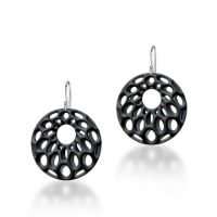 Pinecone Donut Earrings made in Nylon (3D Printed) and Sterling Silver - view 2