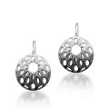 Pinecone Donut Earrings made in Nylon (3D Printed) and Sterling Silver - view 3