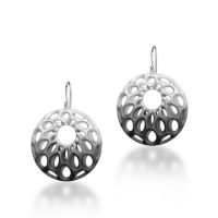 Pinecone Donut Earrings made in Nylon (3D Printed) and Sterling Silver - view 3
