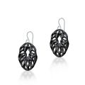 Pinecone Donut Earrings made in Nylon (3D Printed) and Sterling Silver - view 4