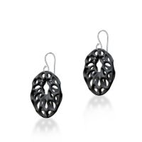 Pinecone Donut Earrings made in Nylon (3D Printed) and Sterling Silver - view 4