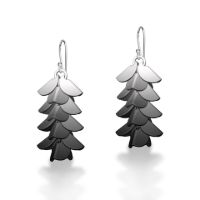 Hopflower Earrings made in Nylon (3D Printed) and Sterling Silver - view 4