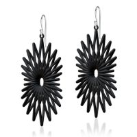 Twin Angel Earrings made in Nylon (3D Printed) and Sterling Silver - view 2