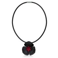 Poppy Pendant made in Nylon (3D Printed) and Sterling Silver - view 6