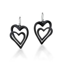 Big Infinity Heart Earrings made in Nylon (3D Printed) and Sterling Silver - view 2
