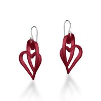 Big Infinity Heart Earrings made in Nylon (3D Printed) and Sterling Silver - view 3