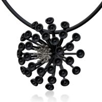 Allium Pendant made in Nylon (3D Printed) and Sterling Silver - view 2