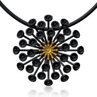 Allium Pendant made in Nylon (3D Printed) and Sterling Silver - view 4