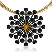 Allium Pendant made in Nylon (3D Printed) and Sterling Silver - view 5