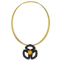Gold Poppy Pendant made in Nylon (3D Printed) and Gold-Plated Sterling Silver - view 4