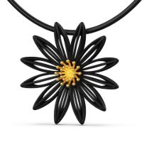 Clematis Pendant made in Nylon (3D Printed) and Sterling Silver - view 4