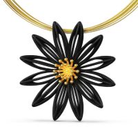 Clematis Pendant made in Nylon (3D Printed) and Sterling Silver - view 5