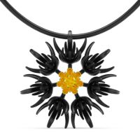 Corn Flower Pendant made in Nylon (3D Printed) and Sterling Silver