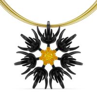 Corn Flower Pendant made in Nylon (3D Printed) and Sterling Silver - view 6