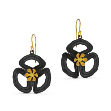 Gold Poppy Dangle Earrings