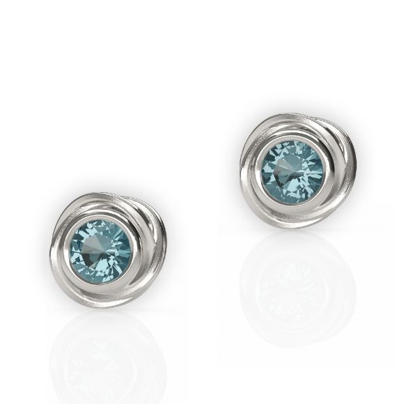 Picture of Rose Stud Silver Earrings