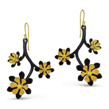 Gold Cherry Blossom Earrings