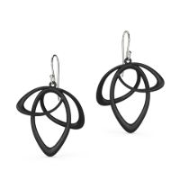 Dancing Leaves Earrings made in Nylon (3D Printed) and Sterling Silver - view 2