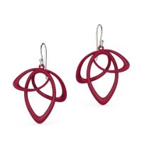 Dancing Leaves Earrings made in Nylon (3D Printed) and Sterling Silver - view 3
